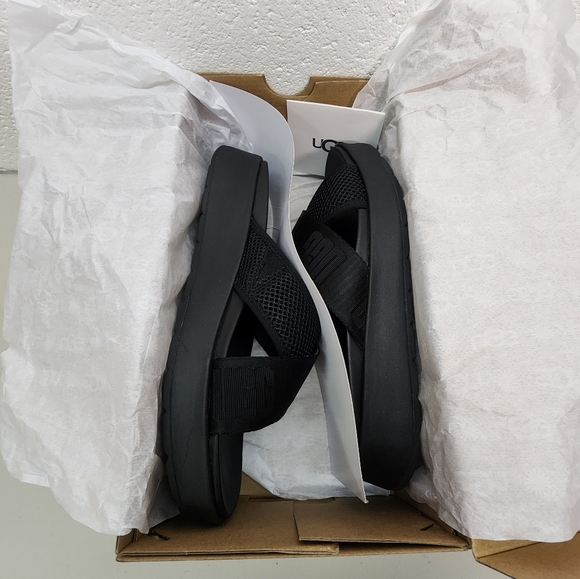Ugg Emily Mesh Sandals Women's Size 8.5 Ugg Black Crisscross Comfort Slides - Picture 8 of 12